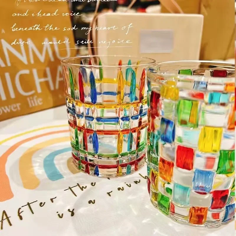 

Whiskey Shot Glass Crystal Glass Holiday Gift Same Design As Designer Hand Painting Line Woven Cup Advanced Wine Glasses