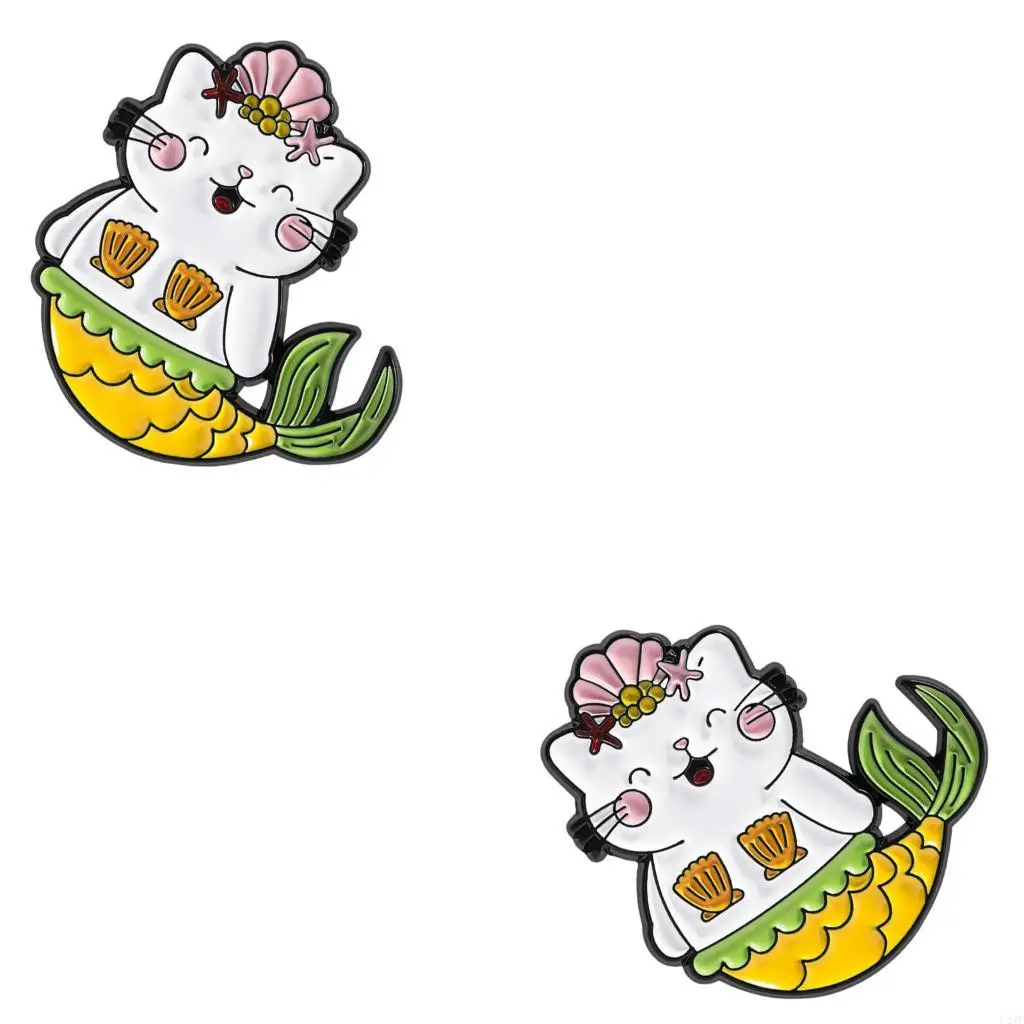 

Cats Mermaids Alloy Brooch Pin Elegant Lapel Backpack Decoration For Friend Kids Festive Occasions