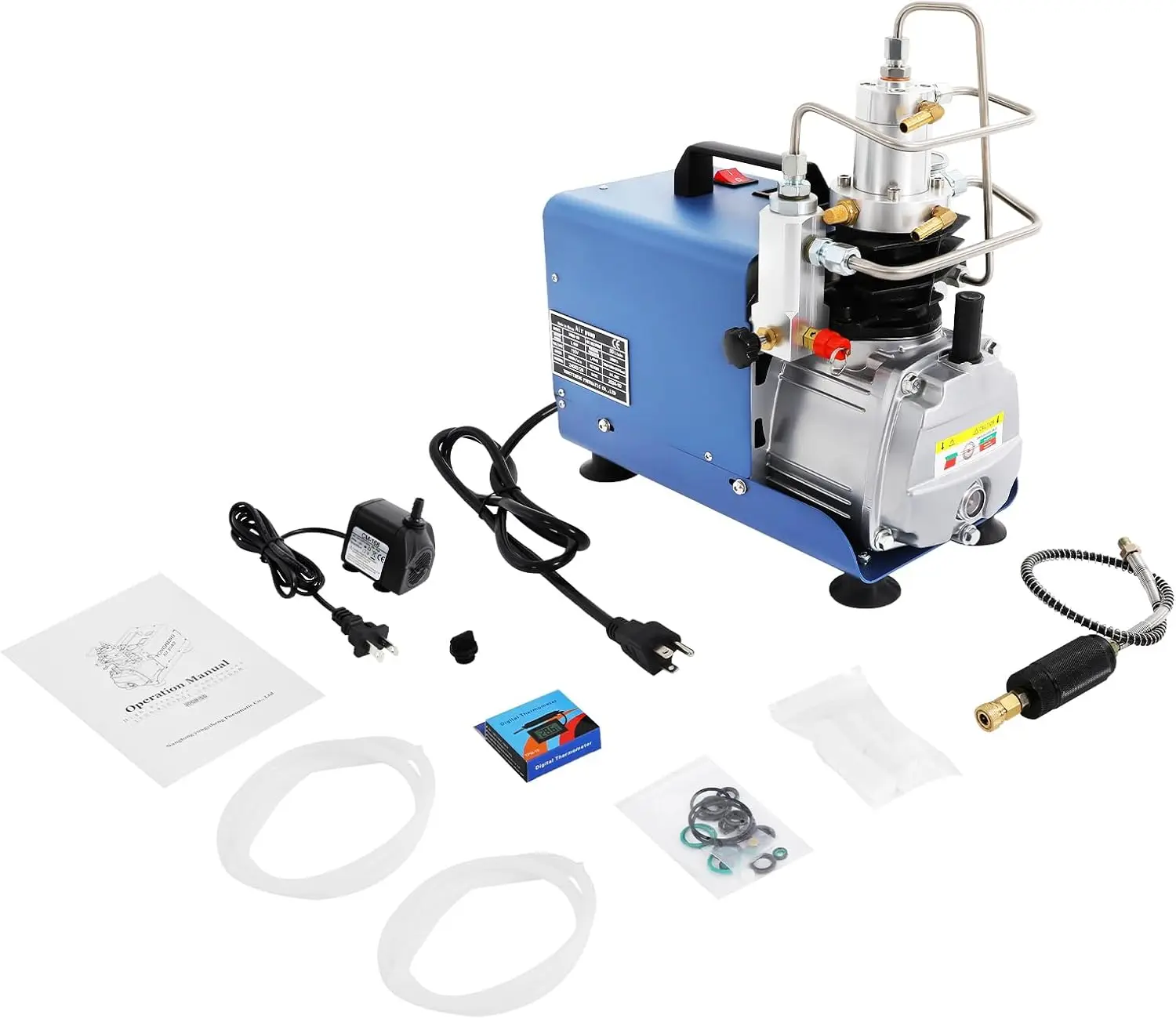 

Pump with Digital Thermometer and Two Stage Compression for Leakage Detection, Airtightness Tests, Anti-Seepage Tests