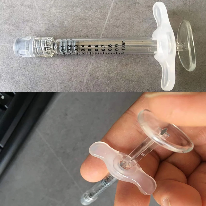 Glass Syringe Luer Lock Syringe 1ml Capacity Borosilicate Glass Prefillable Syringe Reusable Pyrex for Hemp, CBD Oils, EJuices,