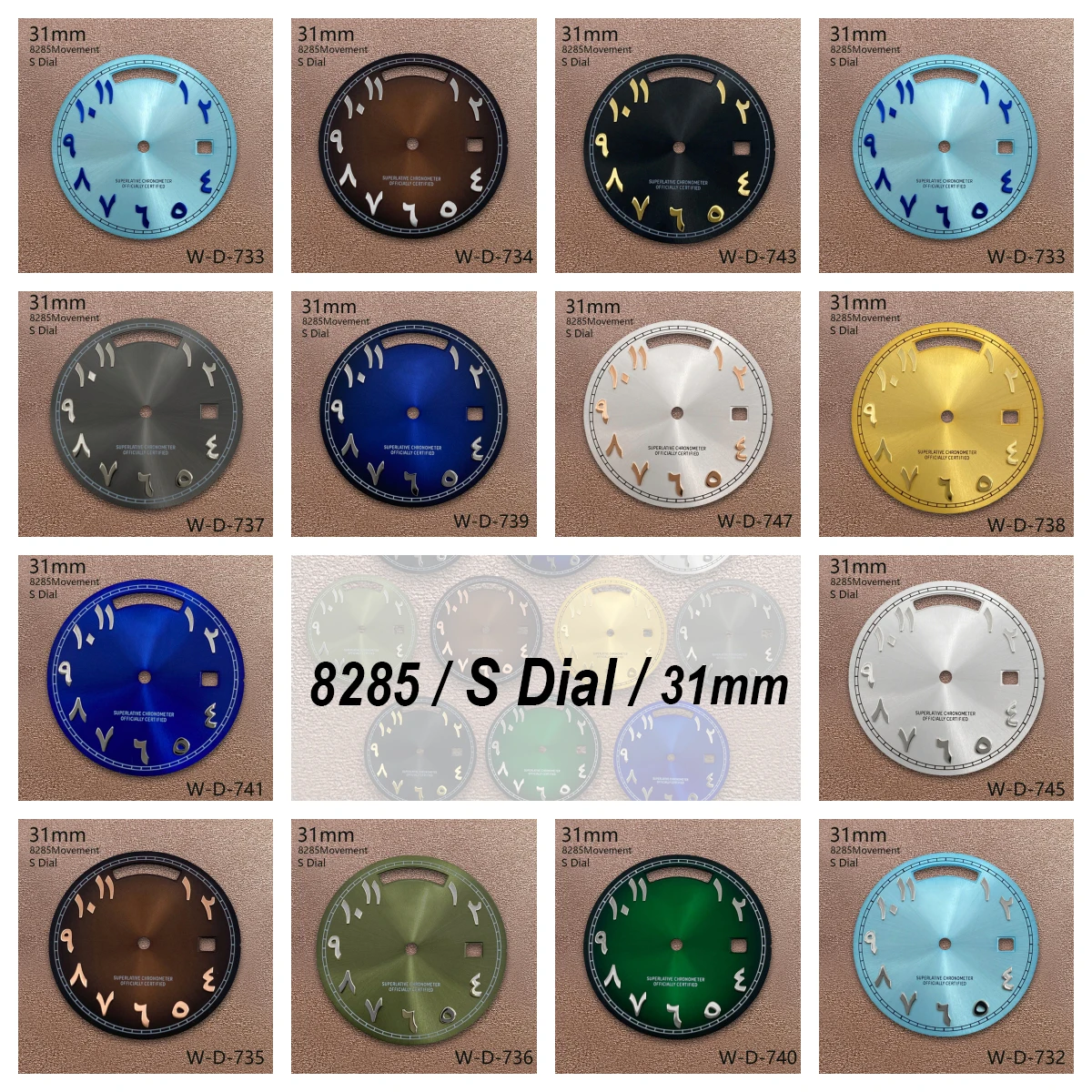 

31mm S Logo Day And Date Arab Dial Fit 8285 Movement Sunray Quality Dial Watch Modification Accessories