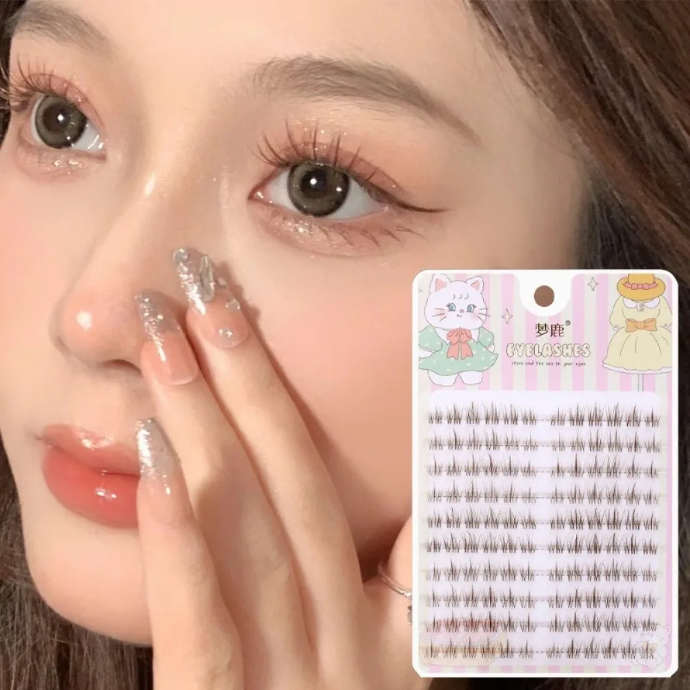 Faux-cils naturels longs, 10 rangées/boîte, confortables à porter, outils de maquillage pour les yeux réalistes et naturels, tige transparente douce
