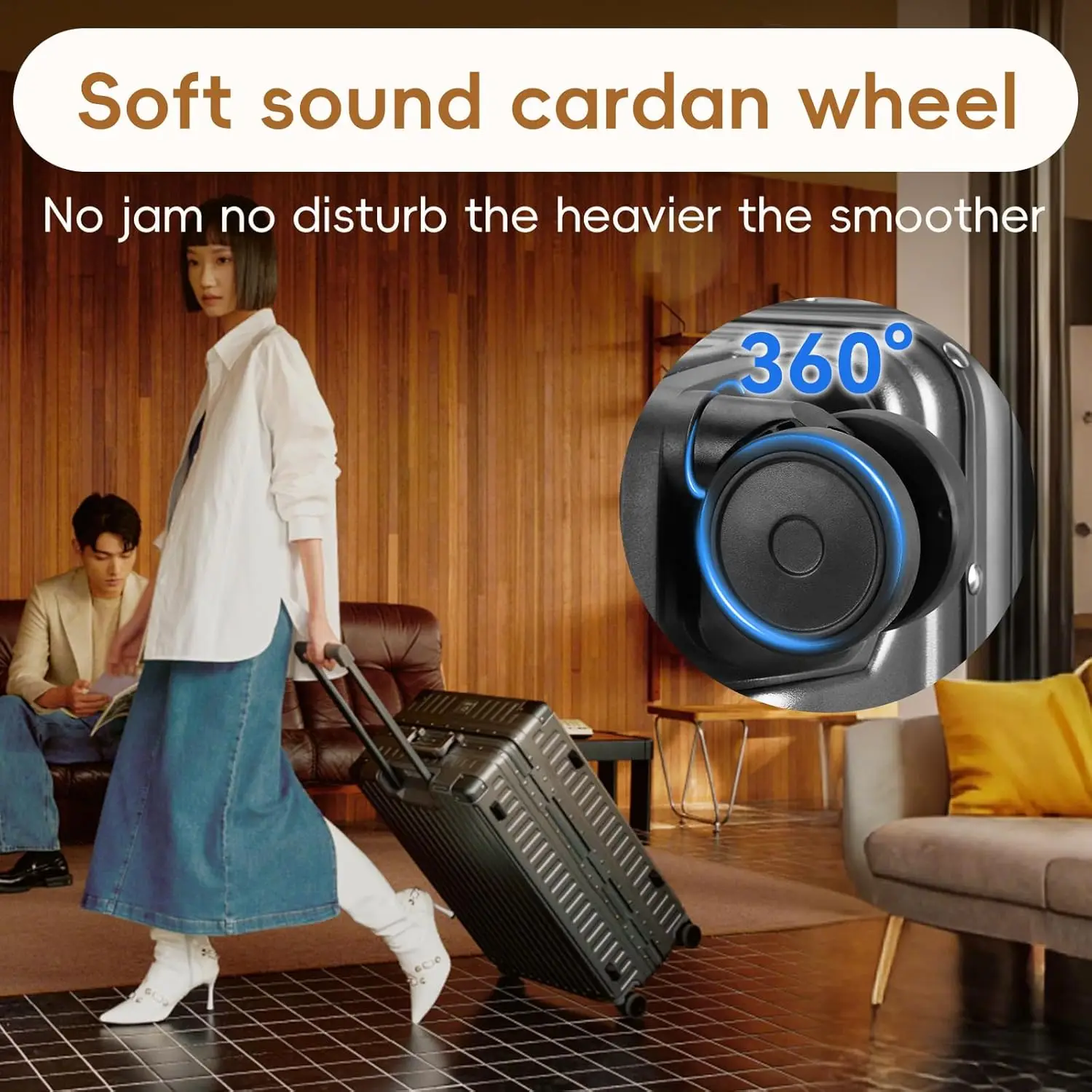 

Inch with Aluminum Frame, Checked-Large Lightweight 3-Layer PC Hard Shell Suitcase with Spinner Wheels