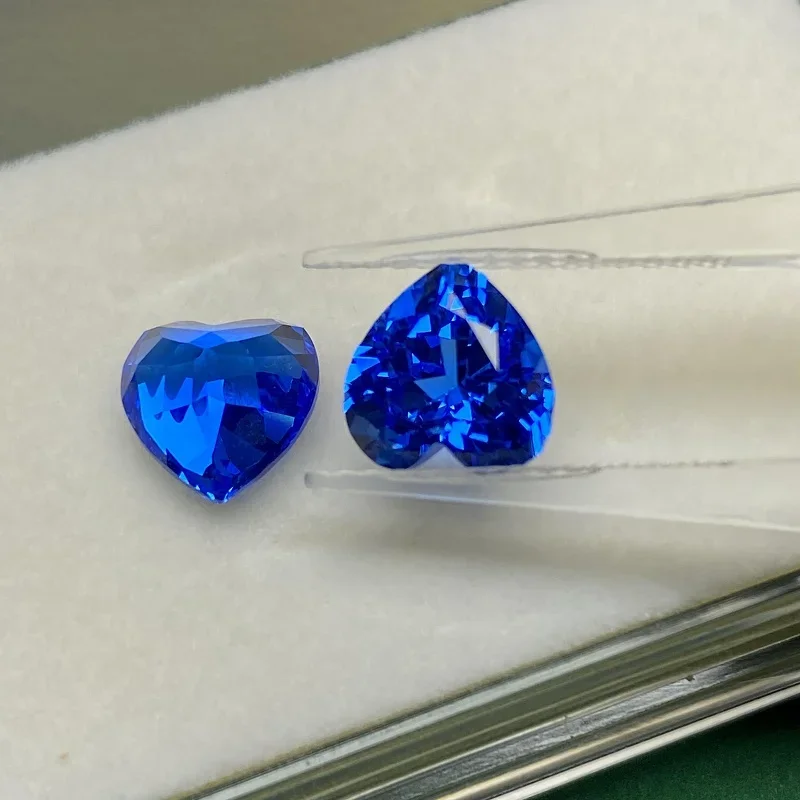 NEW Vivid blue heart-shaped lab-grown cobalt spinel loose stone for jewelry making