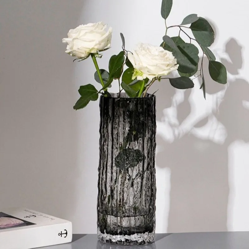 

Nordic Transparent Glass Living Room Vase Simple Creative Art Bedroom Tabletop Vases Classic Design Modern Home Decoration
