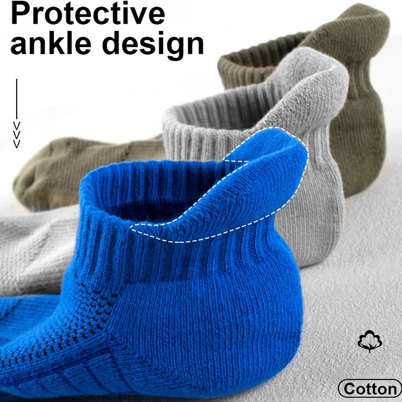 ‌ 3/5/10 paires de chaussettes pour hommes, en coton, solides, à séchage rapide, anti-odeur, en maille, respirantes, pour la course à pied, l'athlétisme, la remise en forme, chaussettes courtes