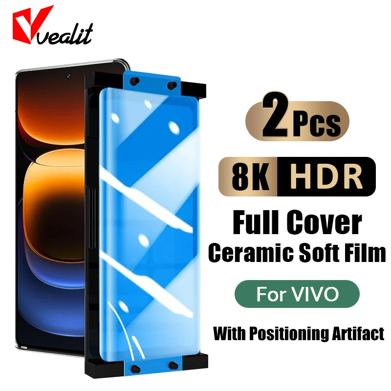 

2Pcs Full Curved Ceramic Soft Film For Vivo iQOO 12 11 10 9 8 Pro Screen Protector For Vivo V29 V27 V25 T2 Pro Protective Film