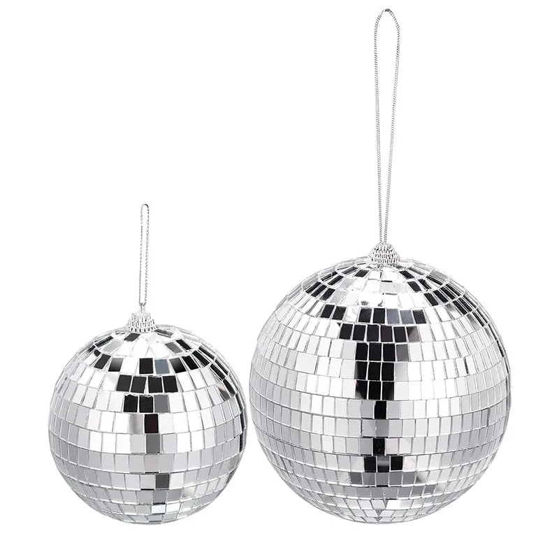 4/5/6/8/10/15/20cm Mirror Ball Hanging Reflective Disco Ball Ornaments Christmas Tree Decoration for Home Party Stage Decor