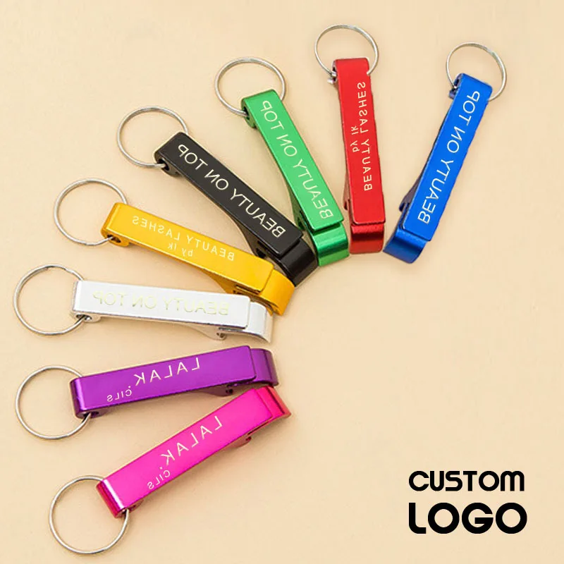 20pcs Bottle Opener Protable Wedding Party Favor Gift Free Laser Engrave Logo Customized Keychain Bar Tool Drink Opener Brewery