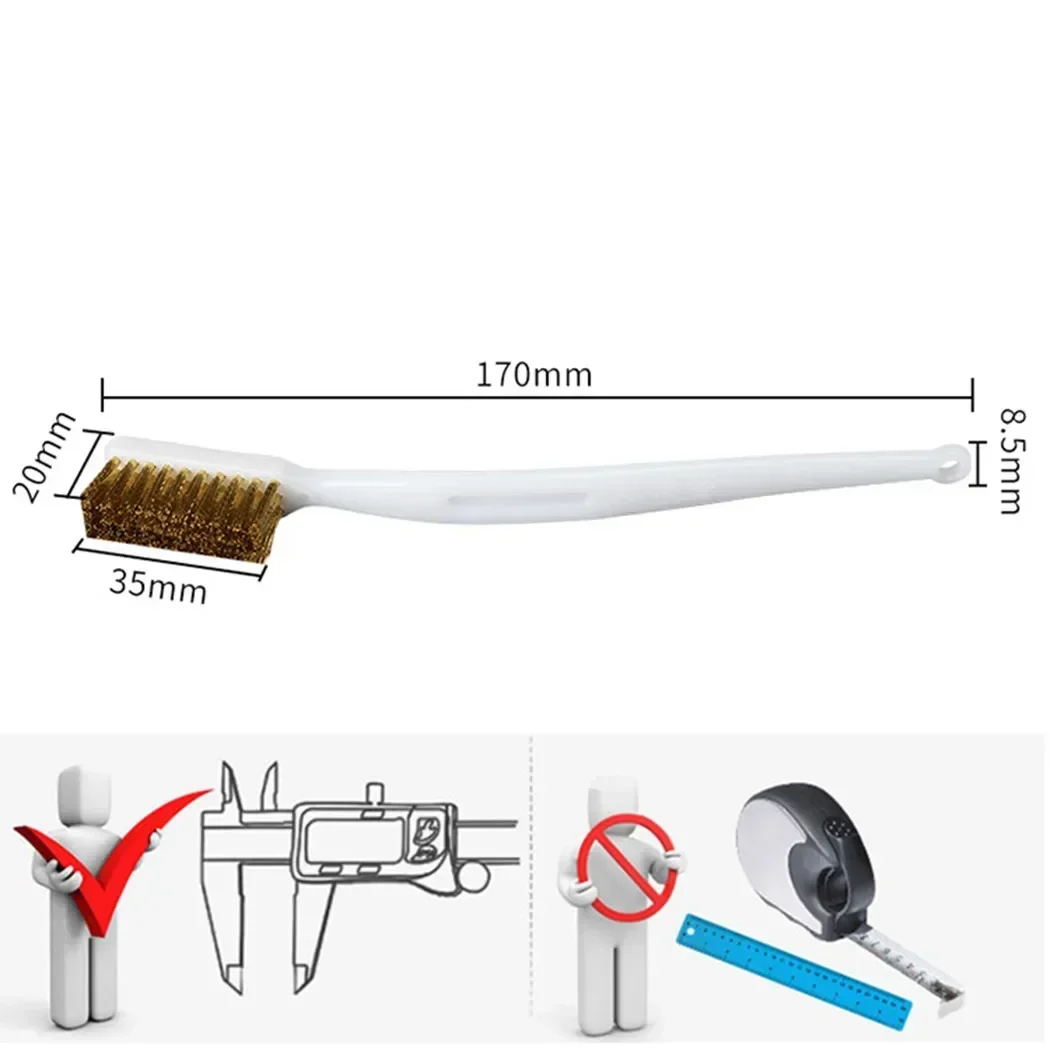 1.38inch * 0.79inch Brass Wire Brush Polishing 170*8.5*20mm Brass Brush Cleaning For Industrial Handle Plastic