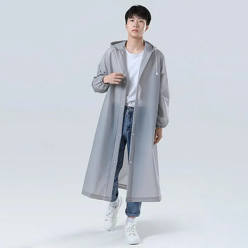 Adult Long Raincoats EVA Impermeable Waterproof Rain Coat Men Women Travel Hooded Beam Port Rain Poncho For Fishing Camping