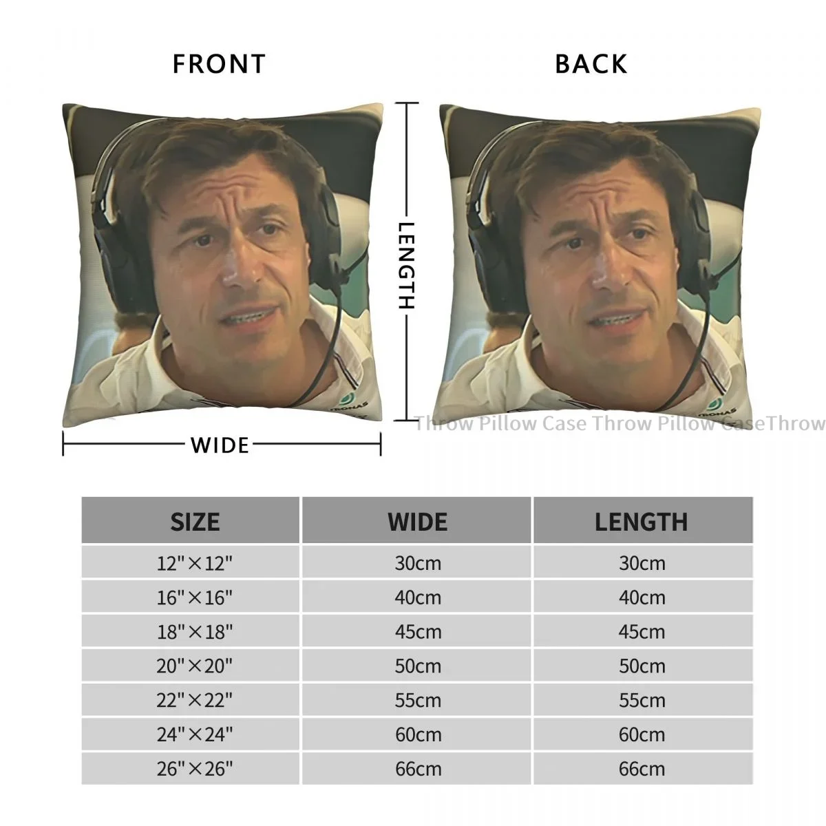 Confused Toto Wolff Hug Pillowcase Formula 1 2022 Backpack Cojines Bedroom DIY Printed Chair Throw Pillow Case Decorative