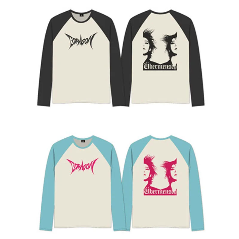 

G Dragon Long Sleeve T Shirt Kpop GD Ubermensch Print T-shirt Men Women Spring Autumn Cotton Tee Korean BIGBANG G-DRAGON Tops