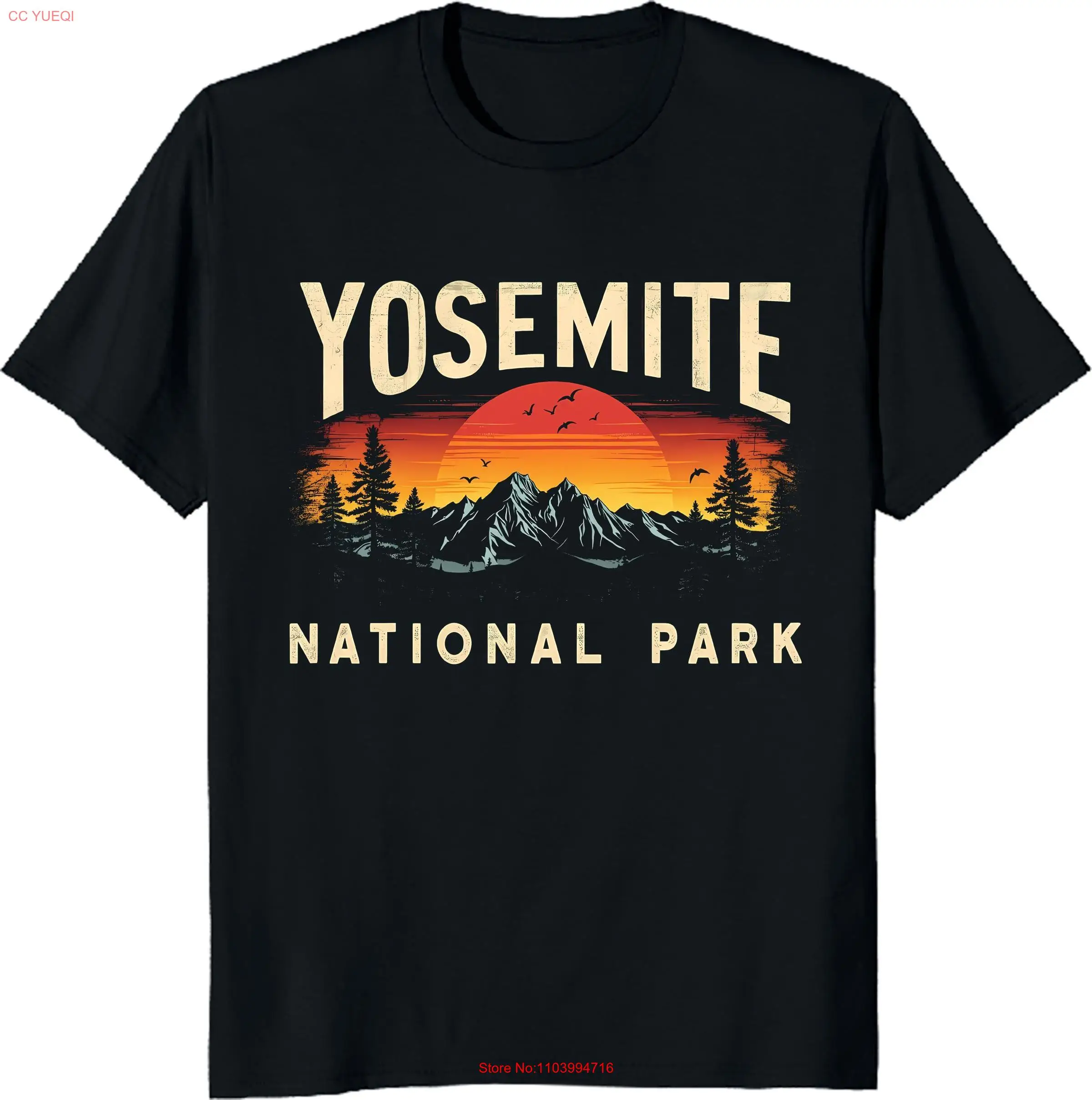 Yosemite T Shirt Vintage National Park Adventure long or short sleeves