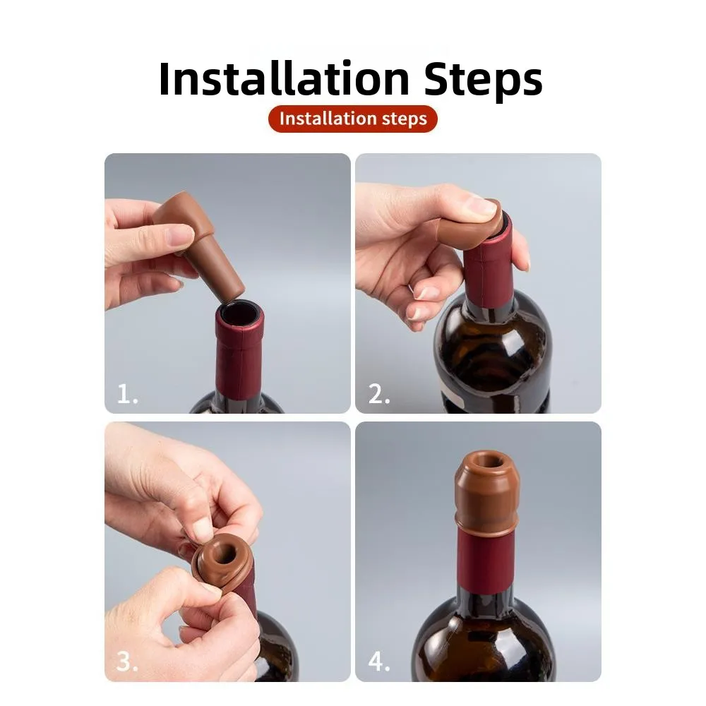 Adjustable Silicone Wine Bottle Stopper Double Seal for Red Wine And Champagne Dustproof Cover  Wine Bottle Cork view 5