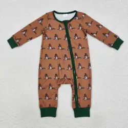 new rts infant and toddler boys hot sale rompers wholesale boutique hunting duck print zipper boys onesies
