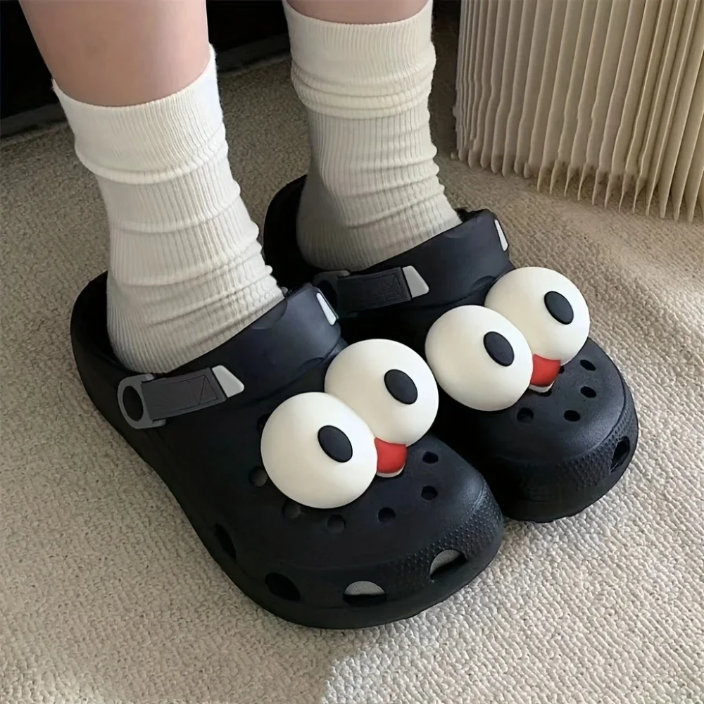 2pcs 큰 눈 구두 매력 - 재미 나막신 샌들 장식 DIY 구두 액세서리 장식 내구성 PVC 매력 썸네일 6