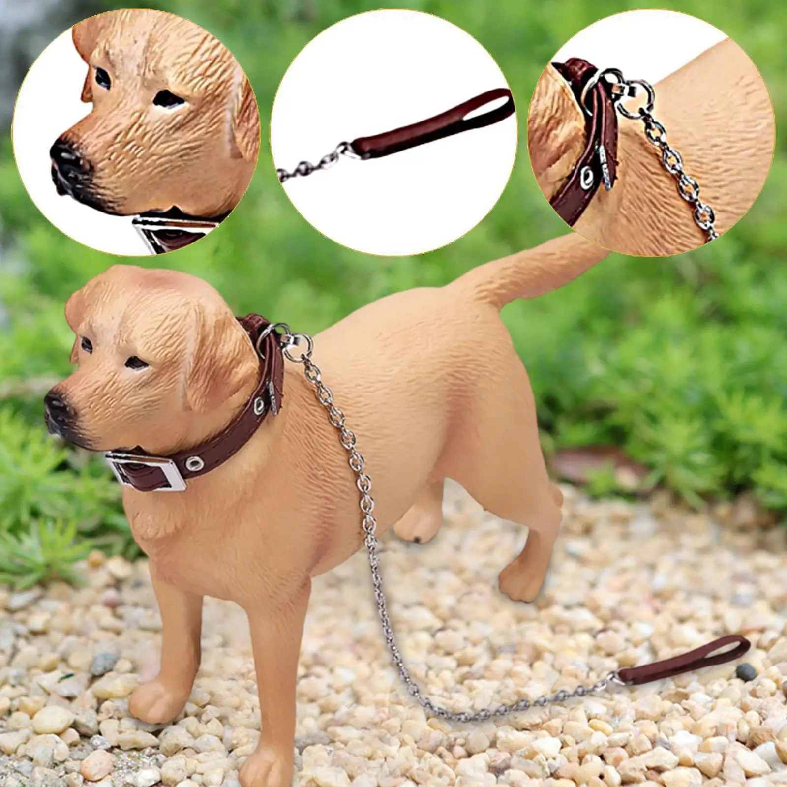 Accesorios de figuras de acción de perro 1/6, decoración de Diorama, accesorios de fotografía, figura de Labrador de decoración de micropaisaje pintada