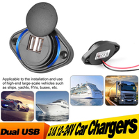 Dual Usb Charger 12-24V 3.1A Pd Qc3.0 2.1A Car Charger Power Socket Mobile Charger for Motorcycle Boat Atv Utv Camper Caravans