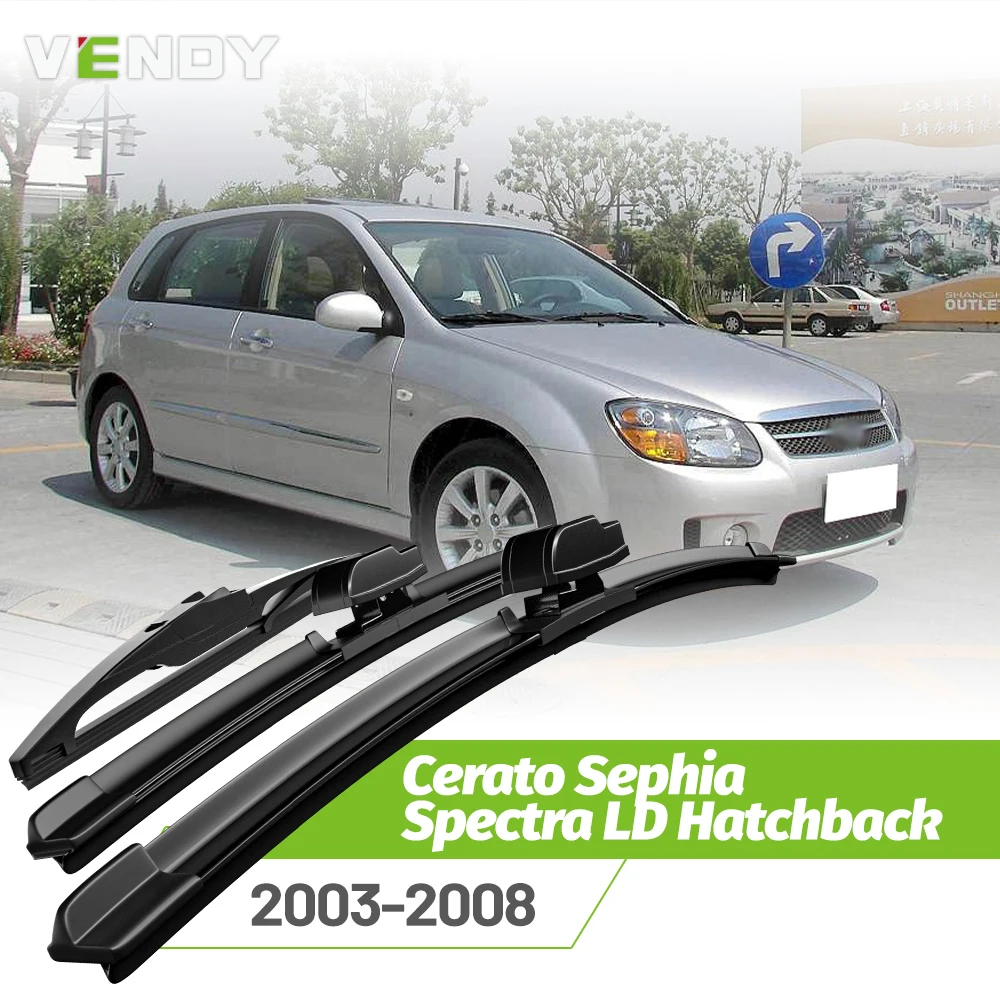 Juego de escobillas limpiaparabrisas delanteras y traseras para KIA Cerato Sephia Spectra Hatchback 2003-2008, cepillos para limpiar el parabrisas, 24 "+16 "+14"