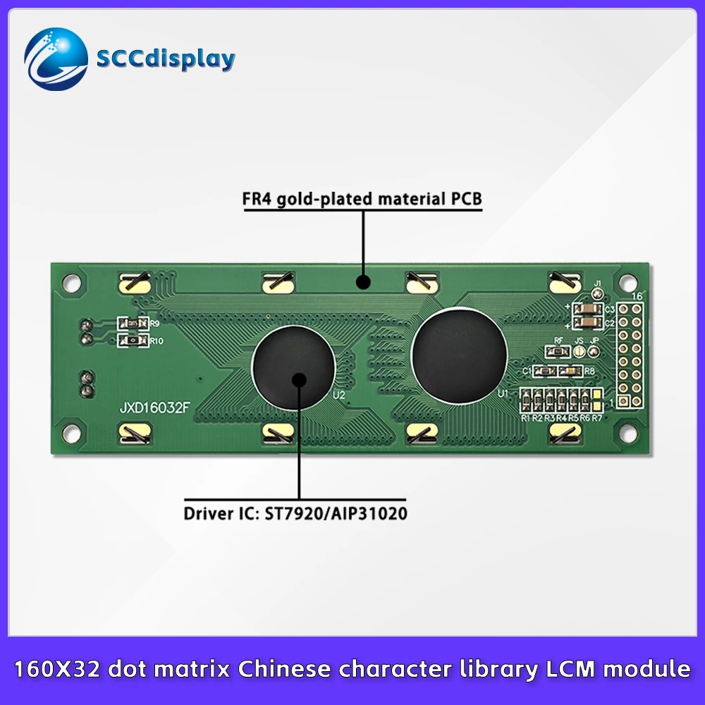 Supply LCD 16032 display screen JXD16032F supporting parallel serial port 160*32 dot matrix LCM module with font backlight