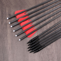 Archery 15 inch 100% Pure Carbon Arrows 4.2mm Crossbow Bolts with 2x Vanes Replaceable Arrowheads for Crossbow Hunting Shooting