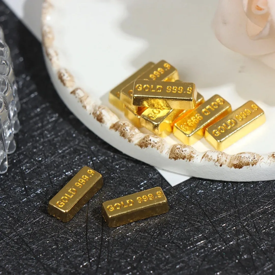 

10Pcs/Pack 1:12 Doll House Miniature Gold Bars Coin Model Toy For DollHouse Decor Toys for Kids Simulation Decor Accessories