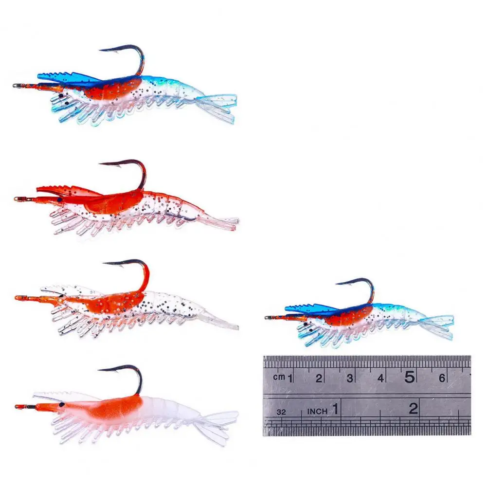 Soft Baits 5Pcs/Pack Helpful Simulation Mini  Lake Sea Fishing Artificial Fake Soft Shrimp Baits for Outdoor