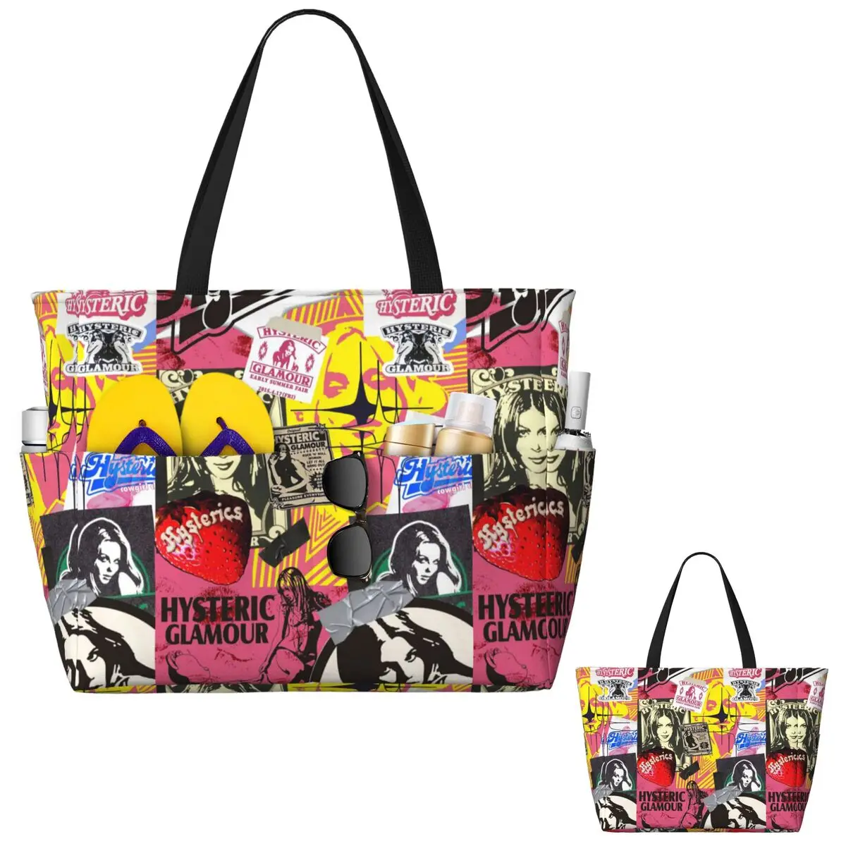 Hysteric Glamour American Retro Beach Tote Bag Sport Gym Yoga Duffle Large Tote Bag Women Travel Bag Fitness bag