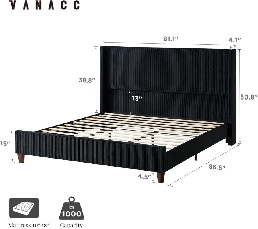 King Size Platform Bed Frame 50.8