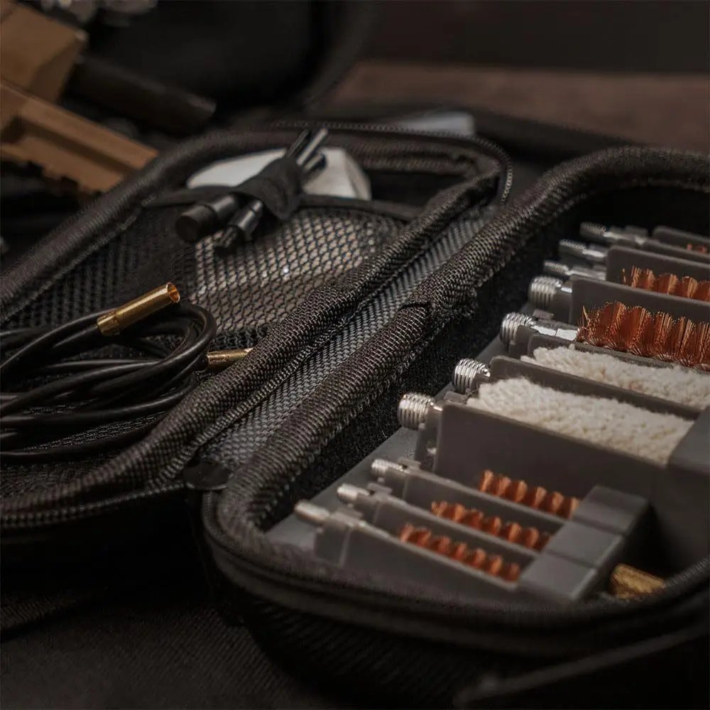 Boosteady Universal-Waffenreinigungsset für Kaliber.22,.357,.38, 9mm,.45 mit Bronzebürste und Messingsägeadapter – Detail 7