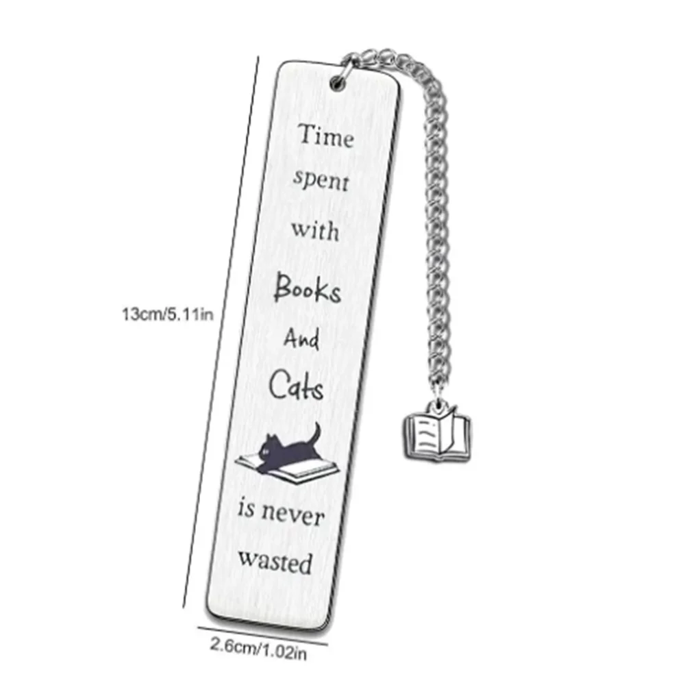 Cartoon Cat Metal Bookmark With Tassel Pendant Book Lettering Metal Book Marker For Page Books Readers Bookmark Gift