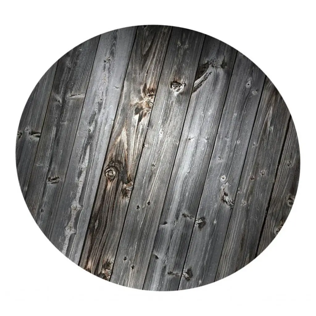 Round Elastic Table Cover Non-slip Waterproof Tablecloth Vinyl Polyester Backing for Dining Room and Outdoor Use
