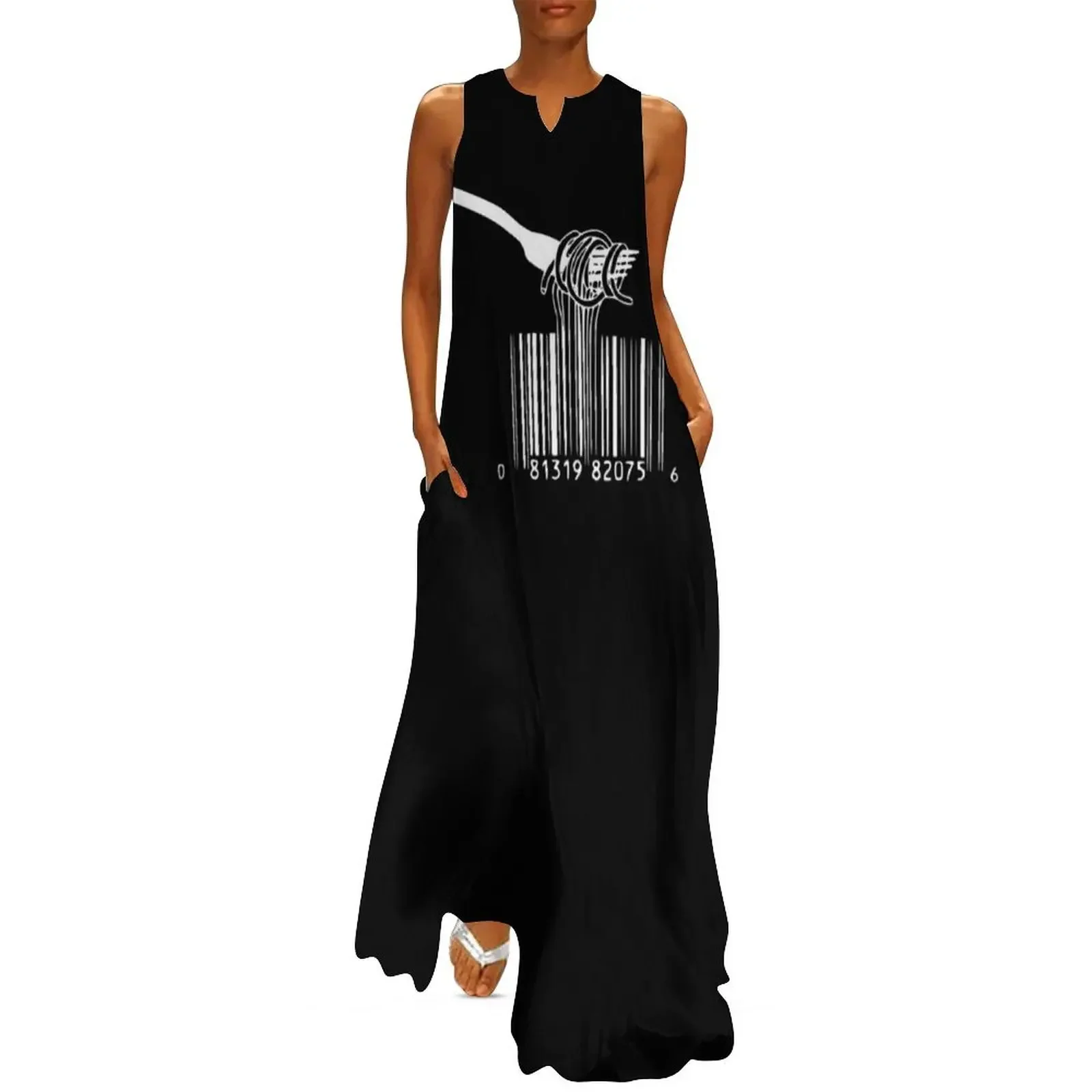 

barcode fork spaghetti Long Dress dress for women 2025 women's evening dresses dresses summer woman 2025 Dress