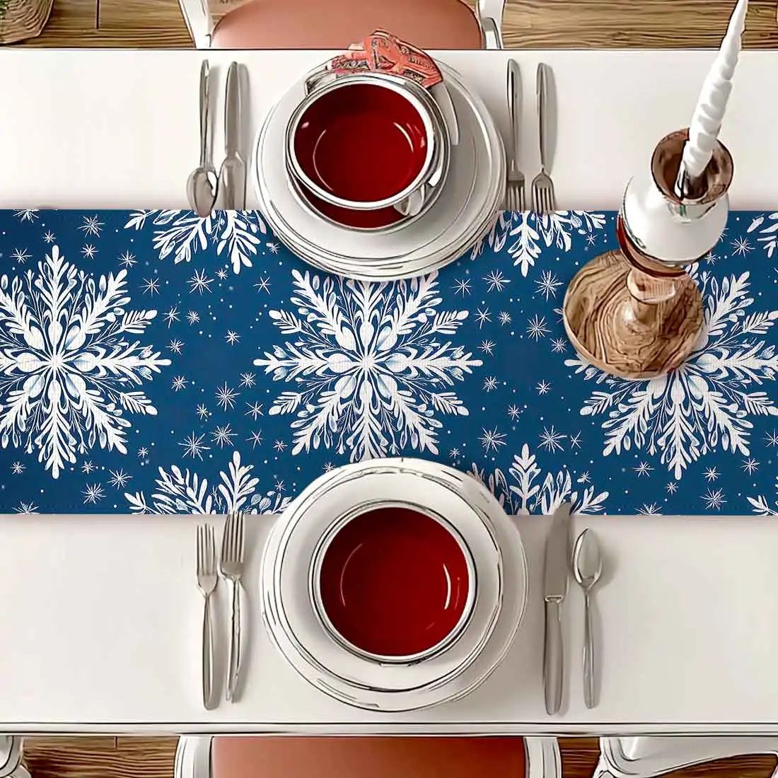 

Christmas Theme Table Runner Snowflakes And Leaves Decoration Table Runners Table Flags Party Hotel Event Decoration Home Dining