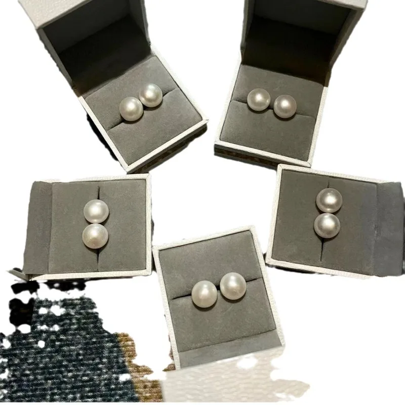 

Natural Pearl Earrings 10-11mm White Bright Natural Pearl Bread Bead Earrings