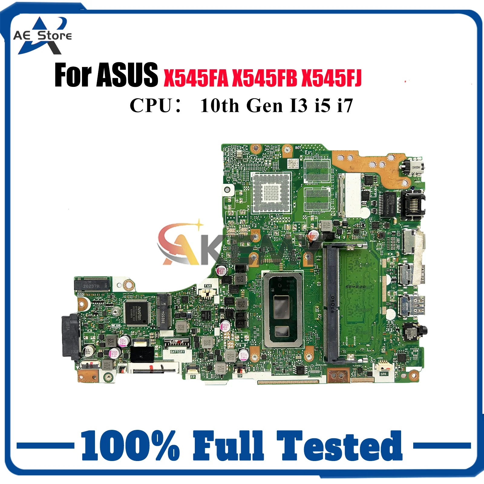 

X545FA Материнская плата для ноутбука ASUS VivoBook X545FA X545FJ X545F X545FB Материнская плата для ноутбука с 10-го поколения I3 i5 i7 101% тест ОК
