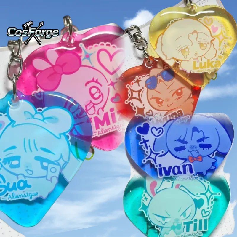 Anime ALIEN STAGE Ivan Till Ivti Adorable Figure Acrylic Pendant Car Keyring Backpack Bag Phonechain Student Birthday Gifts