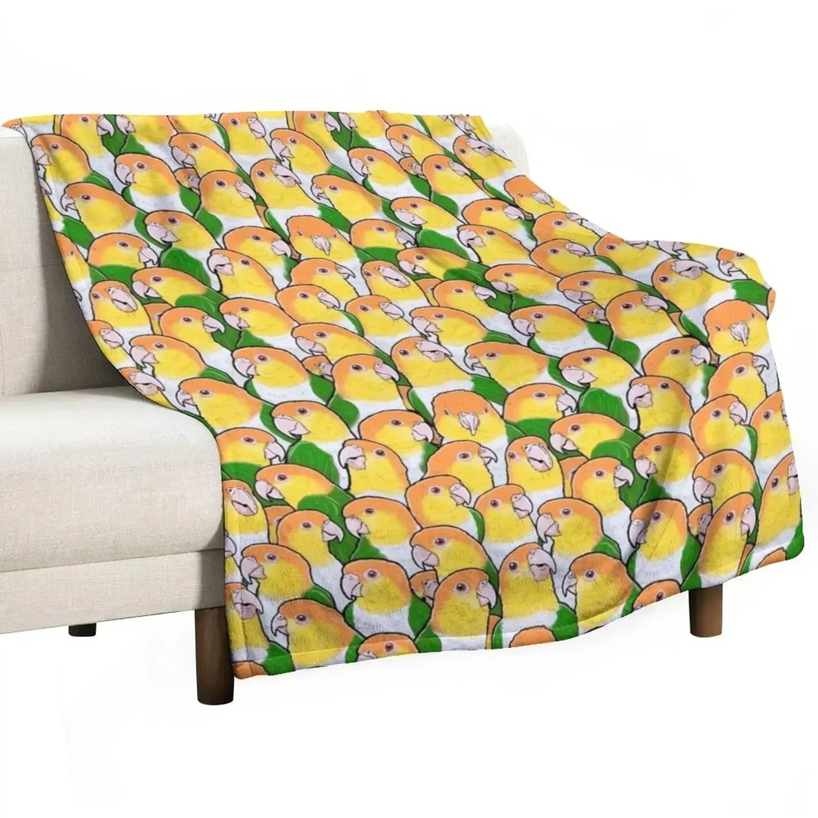 White-bellied Caique Parrots Throw Blanket Blankets For Baby funny gift Blankets