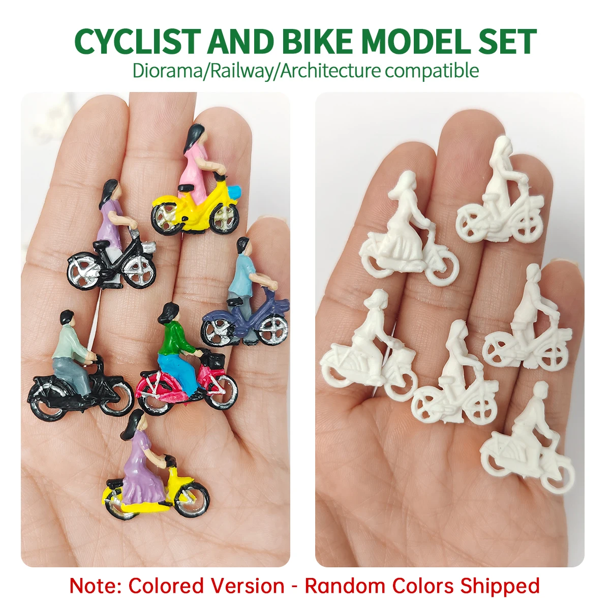 6PCS 1:87 Scale Miniature Cyclist Figures Model Unpainted/Painted Bike Rider People for Diy Micro Landscape/Dioramas Supply