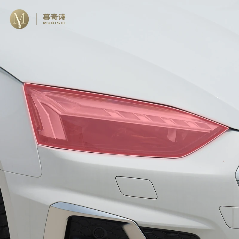 

Предварительно вырезанная внешняя фара автомобиля, устойчивая к царапинам защитная пленка из ТПУ, прозрачная/копченая черная для Audi A5 8T3 2020-2024