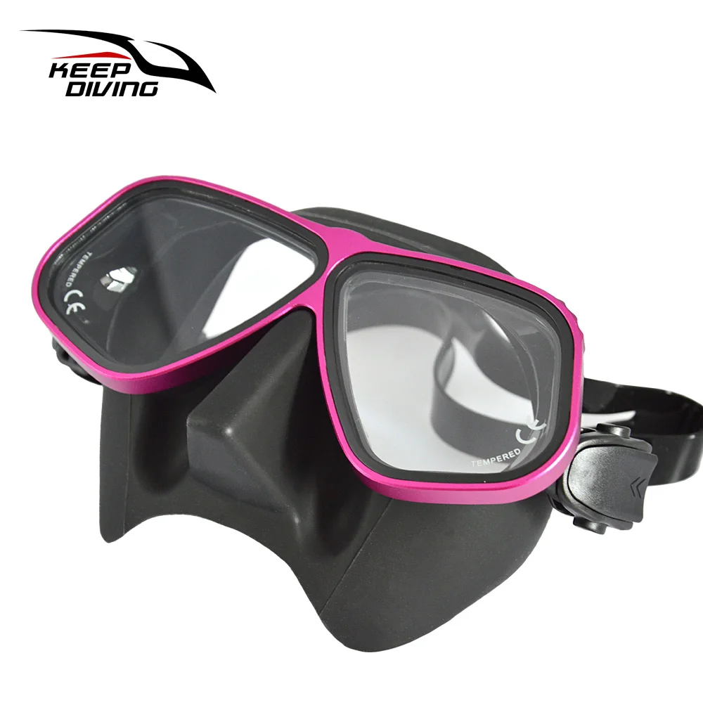 Free Diving Mask Ultra Low Volume Snorkeling goggles  Color Alloy Frame  Diving Goggles For Scuba Dive