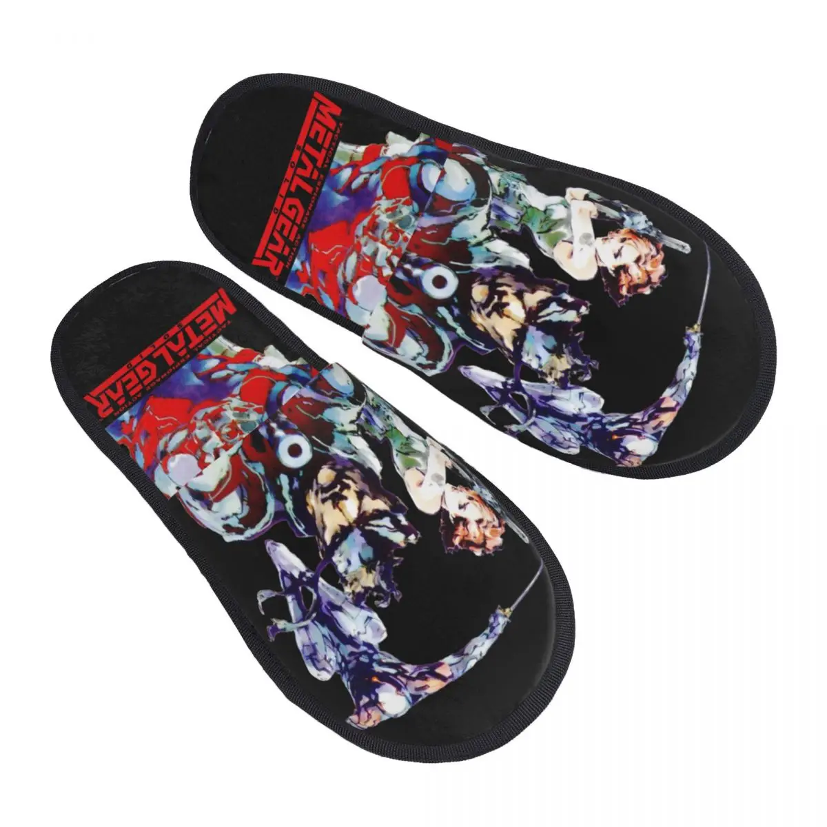 MGS1 Solid Snake Game Men Women Furry slippers,fashion Color printing special Home slippers,Neutral slippers pantoufle homme