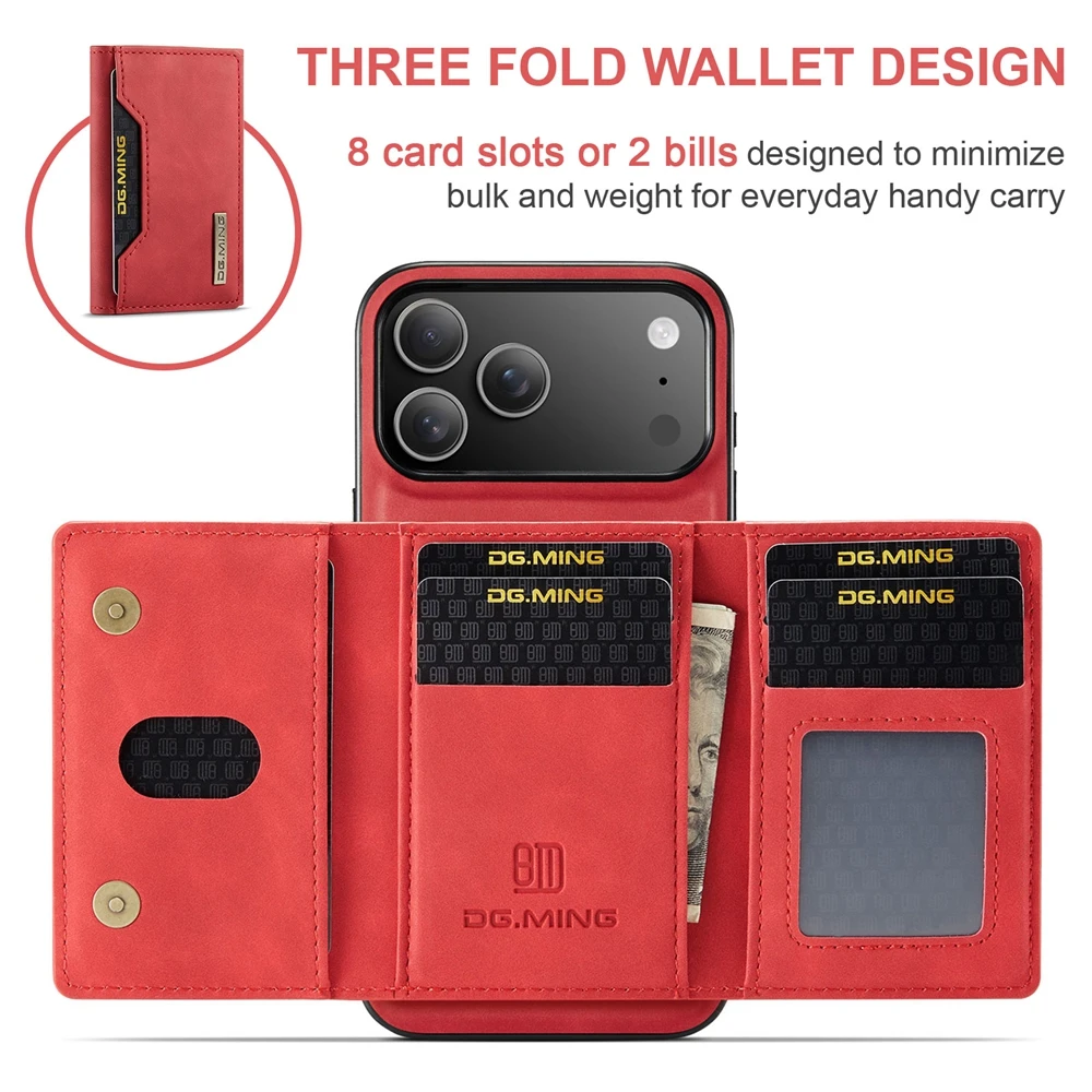 2 in 1 Wallet Leather Case for Iphone 18 Promax 17 Pro Max Air 17E 16E 16 Plus 15 14 13 12 Cash Cards Bag Kickstand Back Cover view 5
