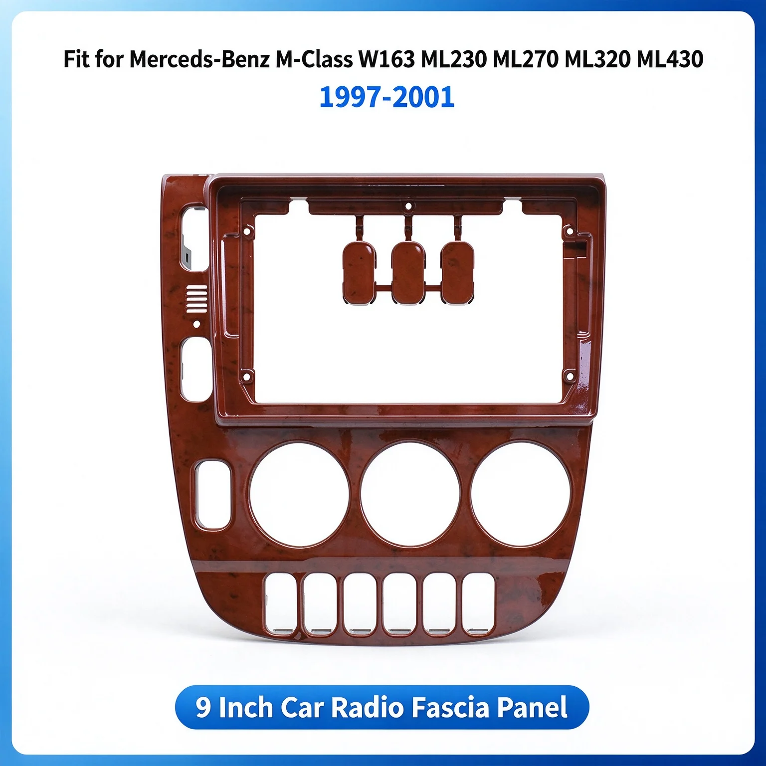 Car Android Radio Fascia Frame for Mercedes-Benz M-Class W163 ML230 ML270 ML320 ML430 1997-2001 Panel