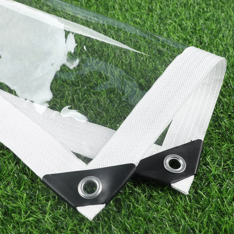 Grubość 0.35mm przezroczysta plandeka na zewnątrz przezroczysta zasłona Pergola tkanina przeciwdeszczowa wytrzymała plandeka winylowa PVC