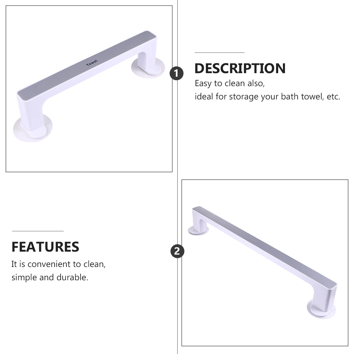 

2Pcs Suction Bathroom Rack No Punch Towel Holder St Storage Tower Hanger Heat Resistant Bath Accessories Sucker Rack