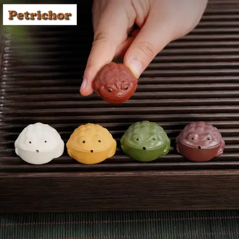 Yixing Zisha Mini Gyllene Padda Rökelsehållare Te Husdjur Antik Fisk Tank Landskapsarkitektur Te Figur Leksaker Te Staty Ornament 10 best sales teapet - №2