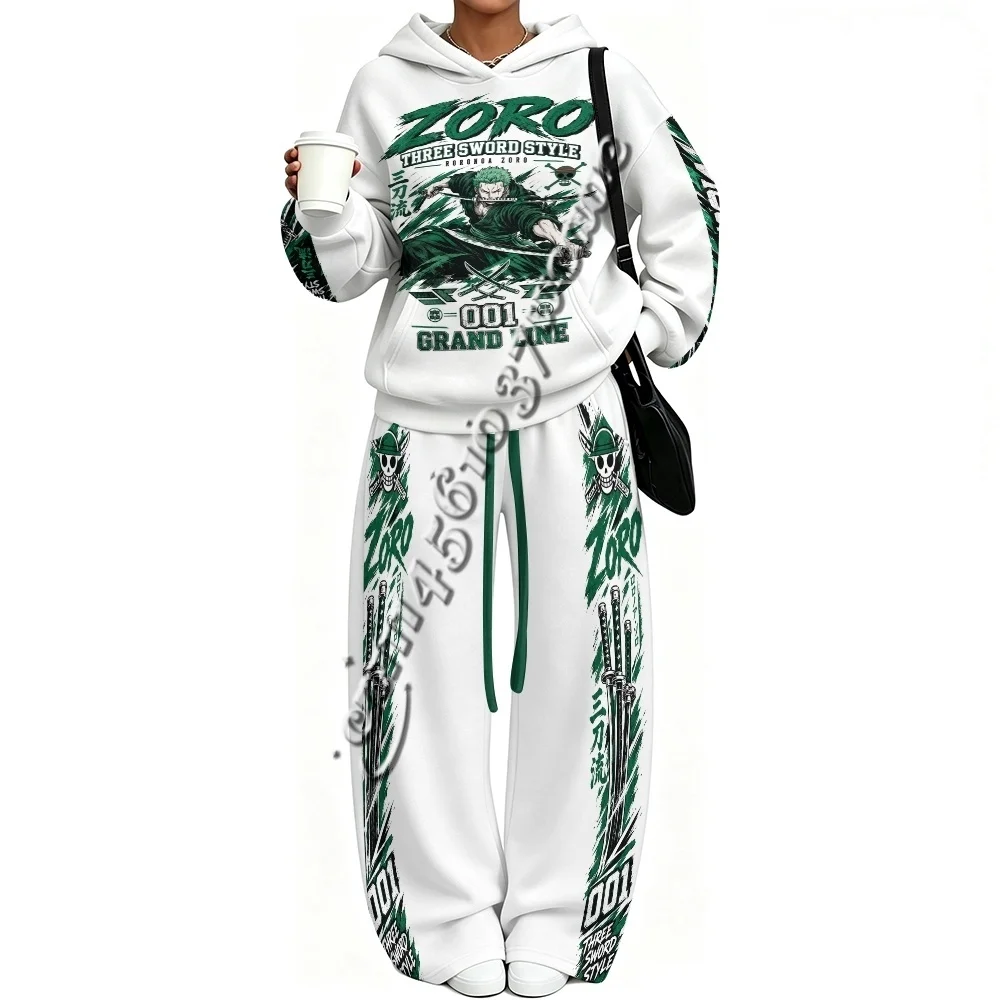 Neuer Anime One Piece Unisex Herbst-Winter-Serie Amerikanischer Streetwear Hoodie und Weite Hose Übergroßer Trainingsanzug Familien-Set – Detail 6