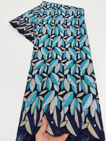 Modern Multicolor Austria Lace Best Quality African inspired Fabric Original Cotton 100% Fashion Sewing Garment Swiss Cloth